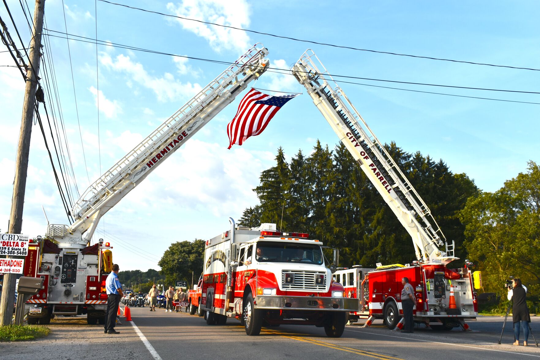 West Middlesex Sept. 11 parade trucks flag